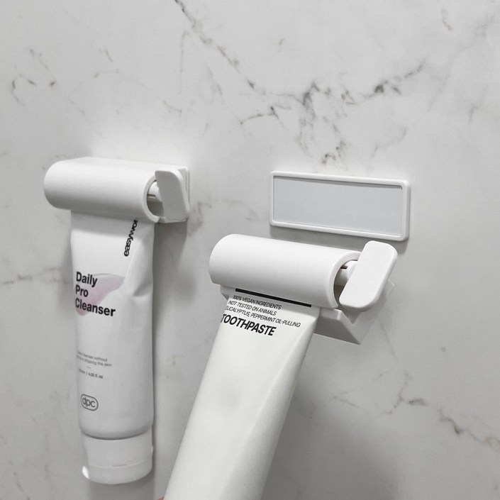 자석 치약 짜개 벽부착 튜브짜개 무타공 튜브링거, 2개, 화이트