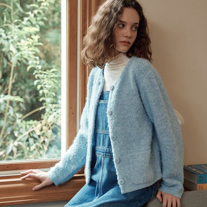 제로스트릿 2컬러 파스텔 솜사탕 가디건 PASTEL COTTON CANDY CARDIGAN