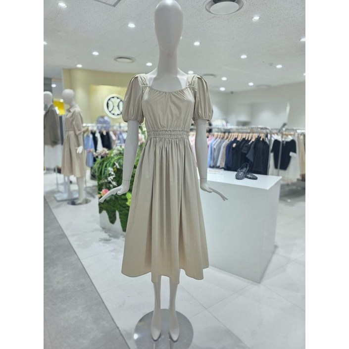 듀엘 밴딩 포인트 퍼프소매 원피스 L262PSE051 MVV595 CBJ104