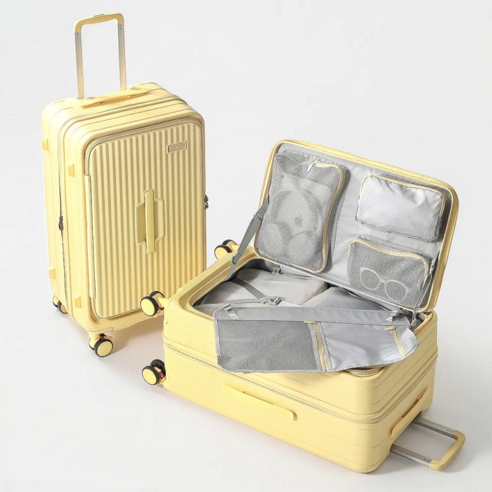 100pc 전면 개방형 캐리어 확장형 대용량 캐리어 대형 여행 트렁크 가방 tsa락