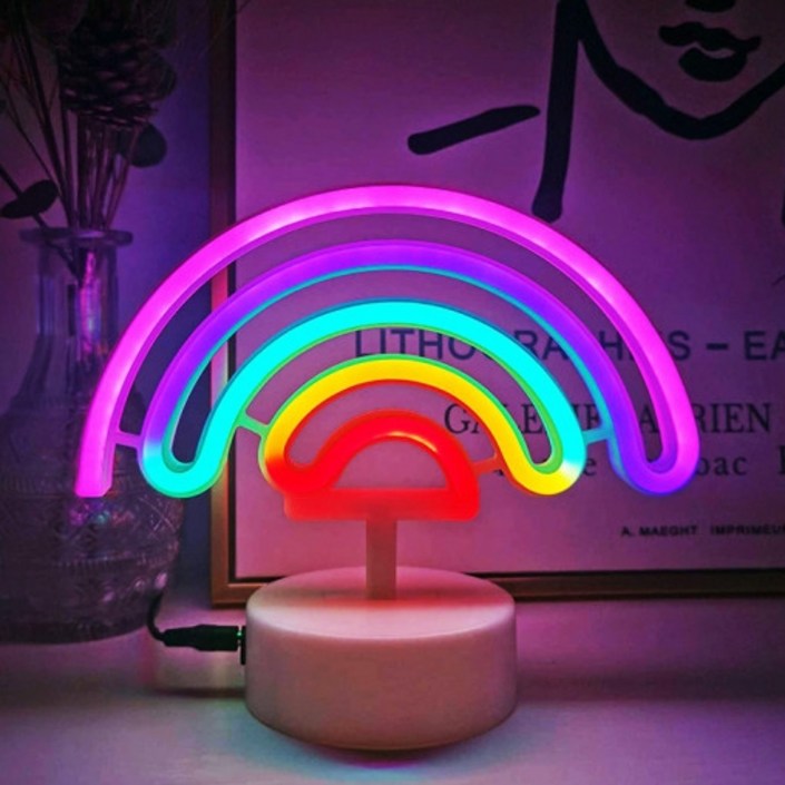 다크 네온사인 스탠드 LED 무드등 인테리어 조명 소품