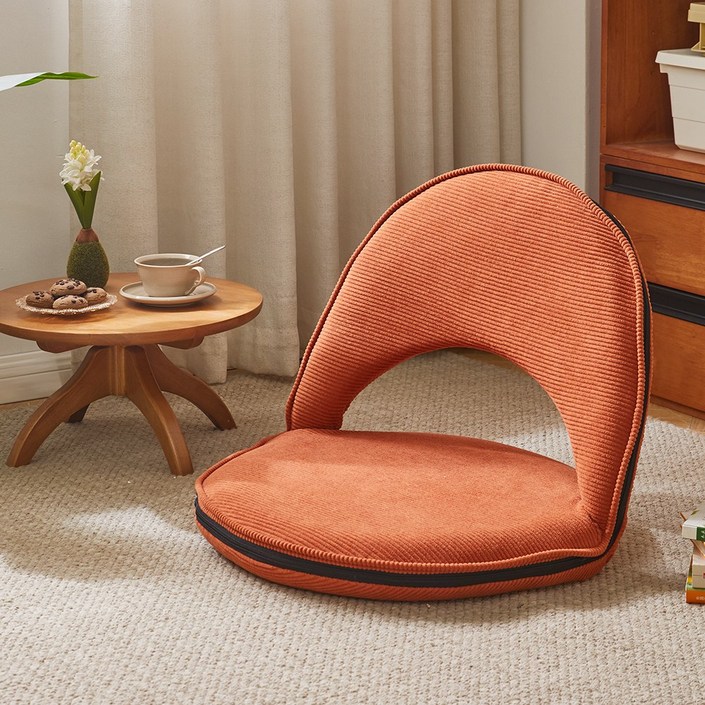 에코 소라노 좌식 의자 두꺼운 방석 등받이 접이식 의자