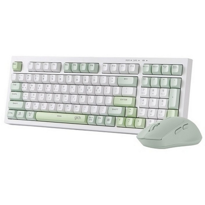 지클릭커 오피스프로 WMK50 사일런스 M 98 무선 키보드 마우스 세트, 일반형, Greenwich, WMK50