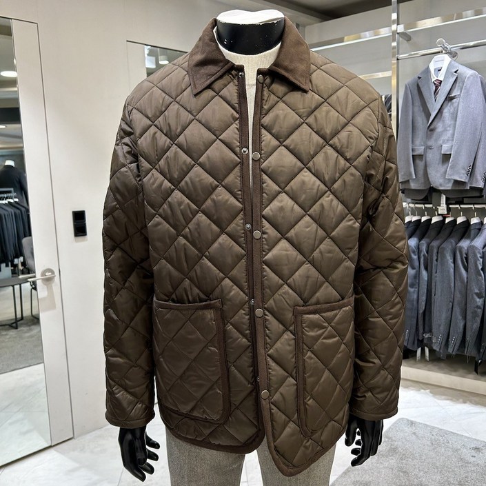 NC 불광 지이크 파렌하이트 23FW 스웨이드 배색 퀼팅점퍼 FHMAH6302브라운