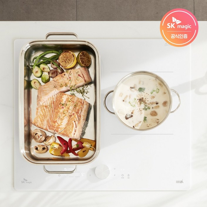 SK매직 보더리스 Light 3구 인덕션 IHRAM3B4 화이트 빌트인