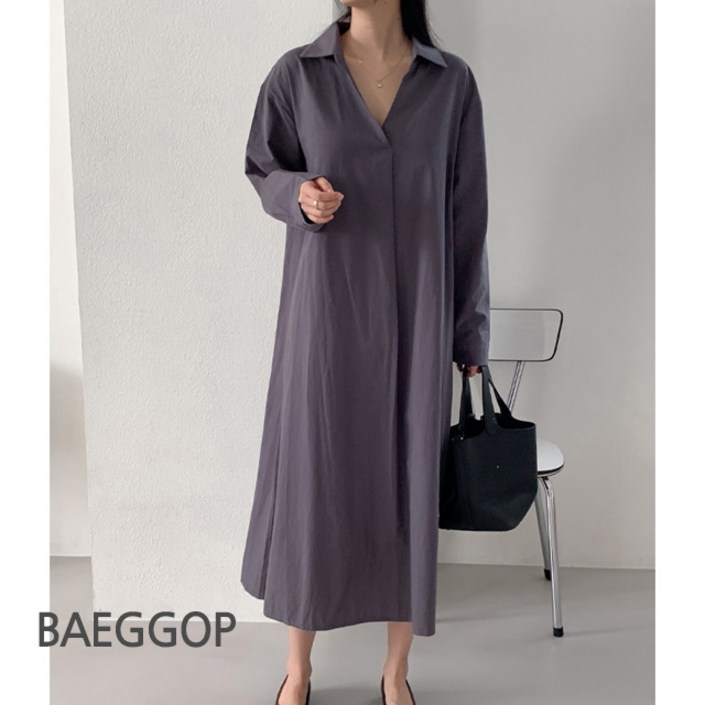 배꼽 D1085 러켈스 빅사이즈 루즈핏 롱 원피스 44120