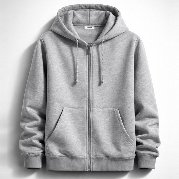 탑보이 남녀공용 특양면 무지 후드집업 AB003