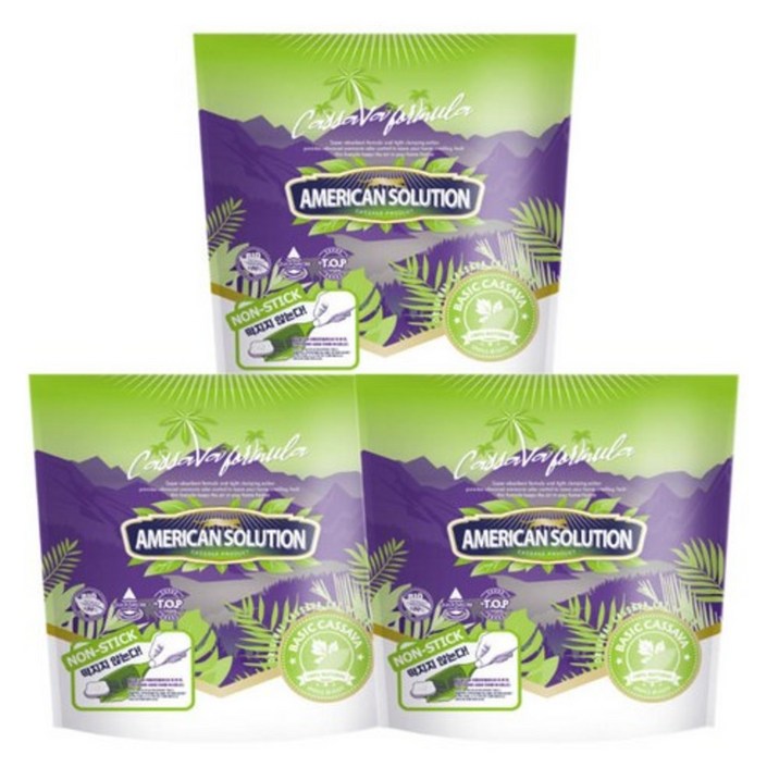 아메리칸솔루션 베이직 카사바 4.55kgx3개 고양이모래