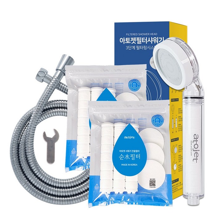 1년구성 호스세트아토젯 필터샤워기1개헤드필터6p바디필터6p샤워호스 1.5M 1년구성 호스세트아토젯 필터샤워기1개헤드필터6p바디필터6p샤워호스 1.5M
