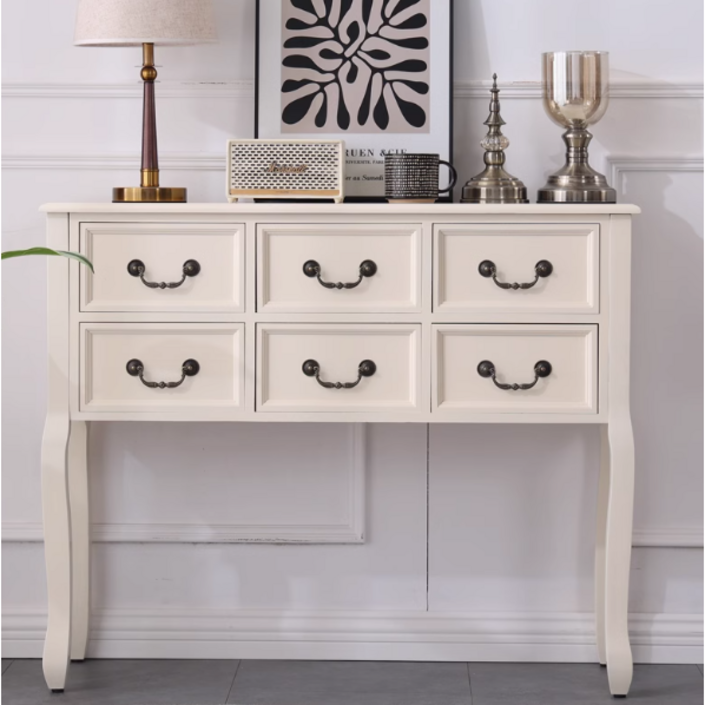 엔틱 콘솔 원목 폭좁은 복도 콘솔 서랍장 장식장 복도 화이트