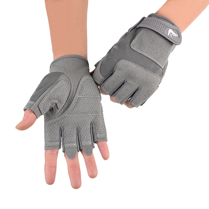 투바이젠 자전거 라이딩 장갑 등산 헬스 반장갑, 1세트, 그레이
