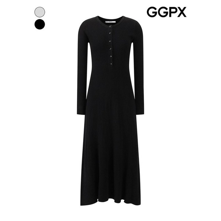 GGPX 반오픈 골지 맥시 원피스 GPBOP010F
