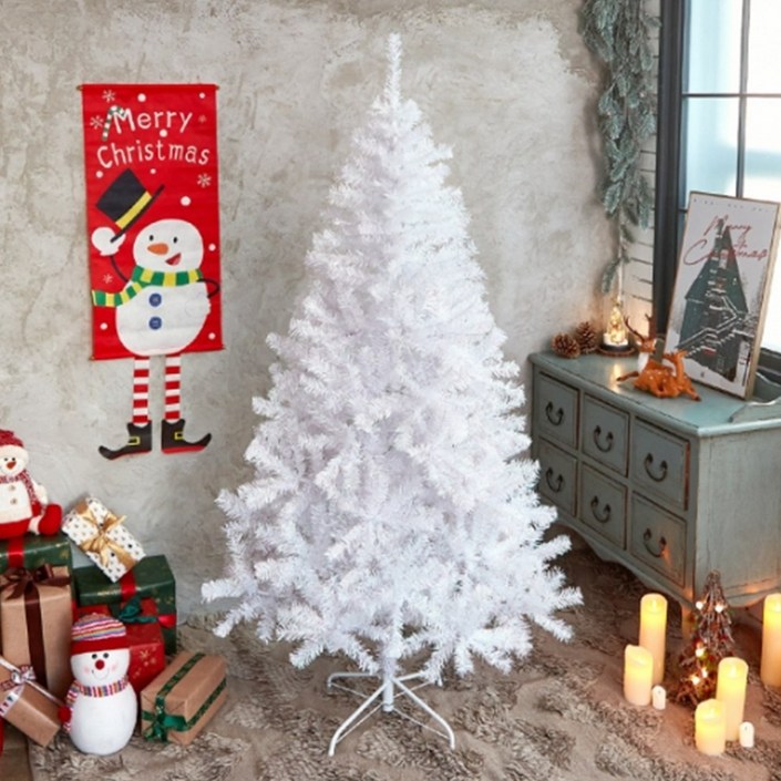 화이트 트리나무 크리스마스 인테리어 무장식트리, 화이트