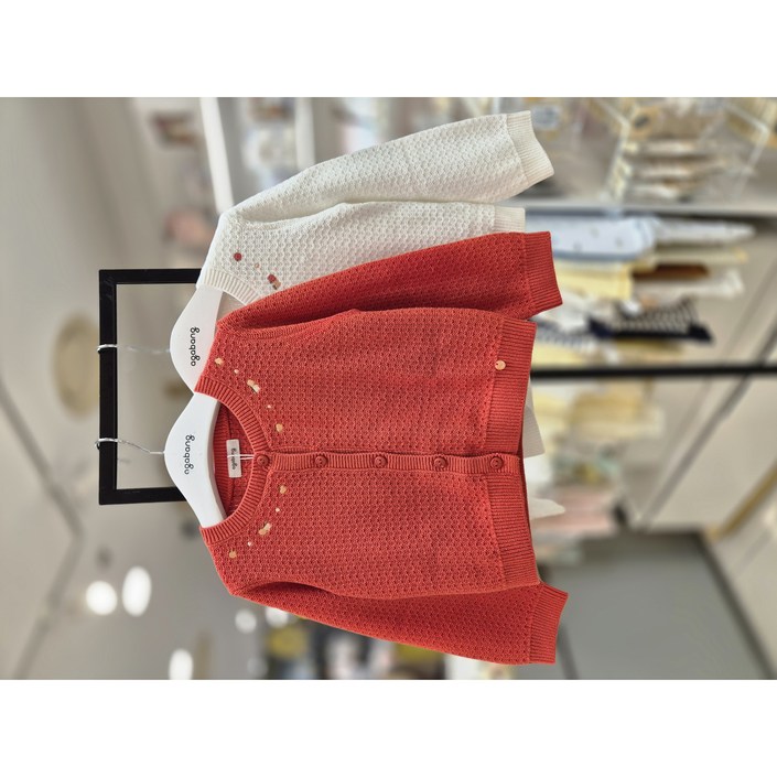 동아쇼핑점 아가방 빠른선택50할인 봄가을겨울  유아 여자아기 외출가디건 등원가디건 간절기가디건원피스or상하복위에 입으면 따뜻하고 뽀대나고세탁후보플걱정NO 로빈넬니트가디건