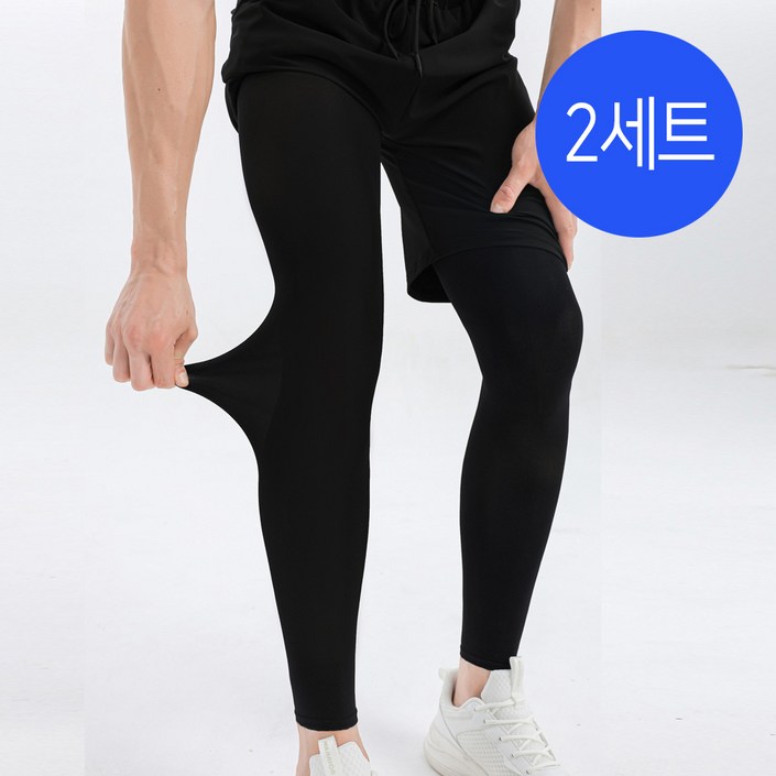 2p X 2세트 여름용 다리토시 에이플심플 냉감 레그토시 블랙