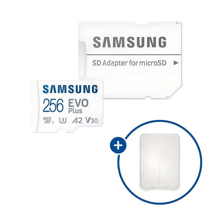 삼성전자 공식인증 정품 마이크로SD카드 EVO PLUS MBMC256SAKR SD카드 케이스, 256GB, 1개