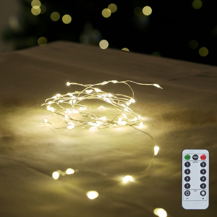 지네전구 줄전구 LED 줄조명 USB 케이블 100구 + 리모콘 세트