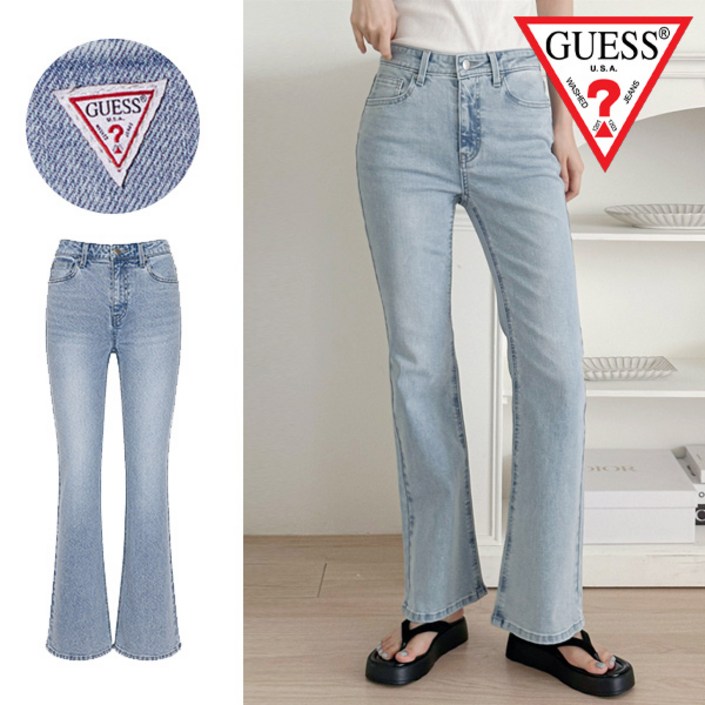 [정품] 게스 여성 슬림 부츠컷 청바지 연청 봄 가을 사계절용