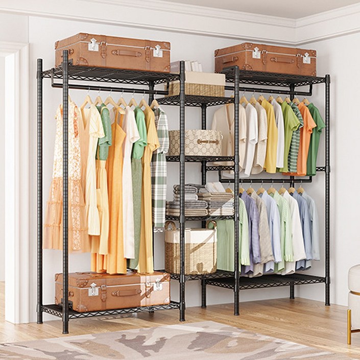 라온프리 메탈 드레스룸 시스템 행거, 블랙