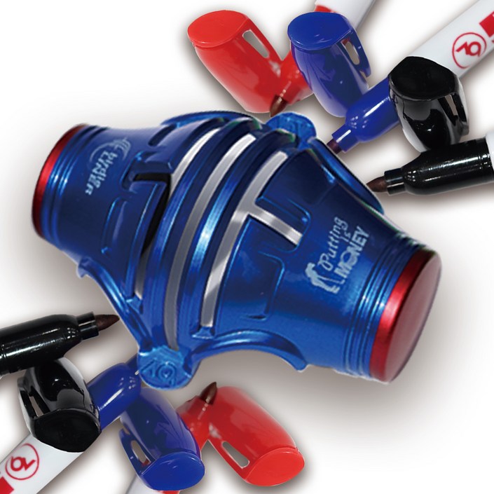 New2022 버디79버디라이너 블루 트리플트랙 360도볼라인 펜6개 골프라이너, 6개, 혼합색상