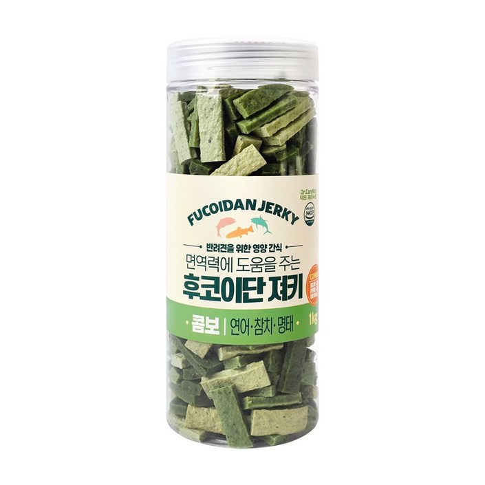 닥터케어누트 강아지 후코이단 져키 면역력 케어 영양간식 4종 대용량, 1개, 1kg, 혼합맛연어참치명태