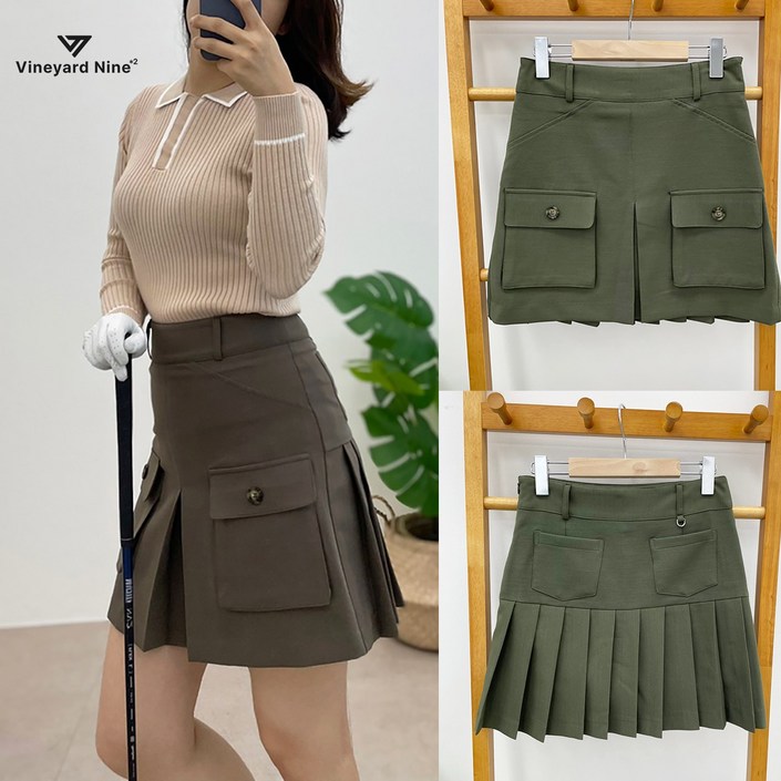 빈야드나인 카고 스커트 여성골프웨어 치마 골프