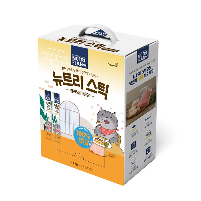 동원 뉴트리플랜 뉴트리스틱 고양이 간식 츄르 대용량