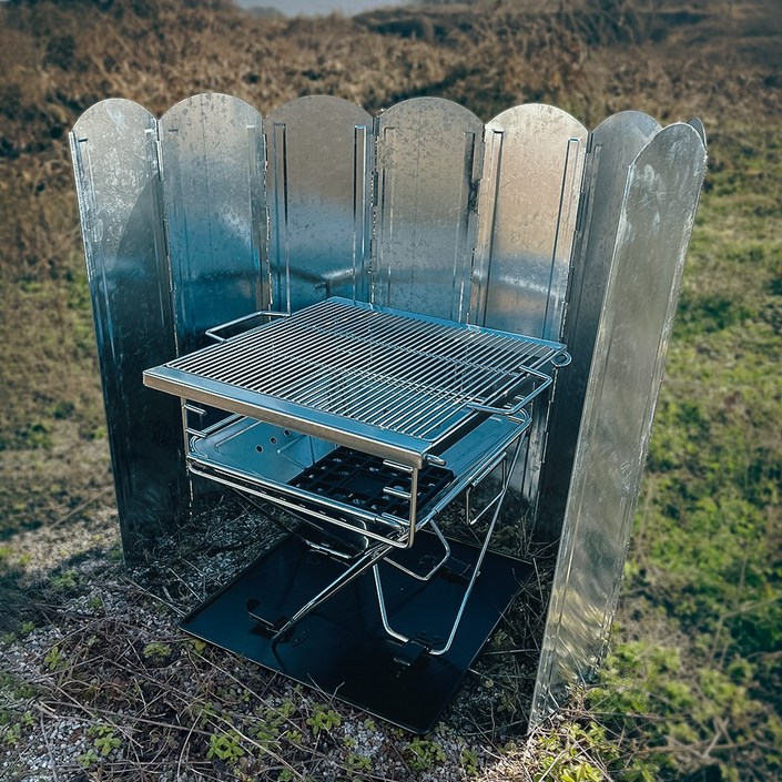 초대형 버너 화로대 바람막이 8단 접이식 60x120cm