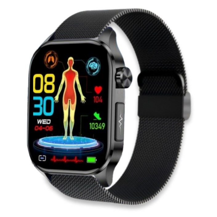 액션맨 글루코워치 ET 건강데이터 스마트워치, 블루투스, 5.13cm, 블랙실리콘블랙메쉬