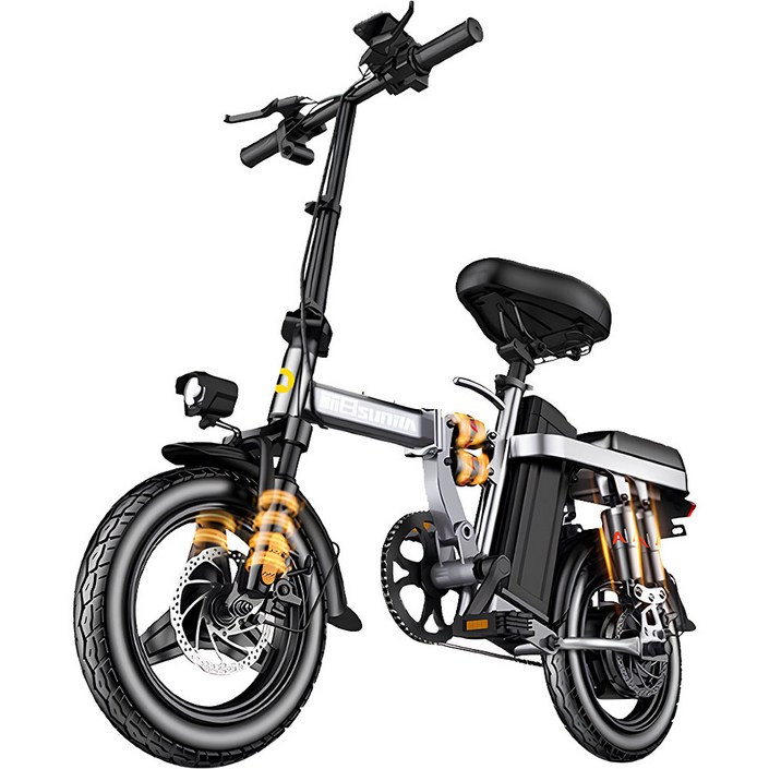 VOXEL 독일기술 고출력 전기자전거 팻바이크 휴대용 배터리 충전 통근 로드 이륜차 스쿠터, 블랙, 알루미늄 합금