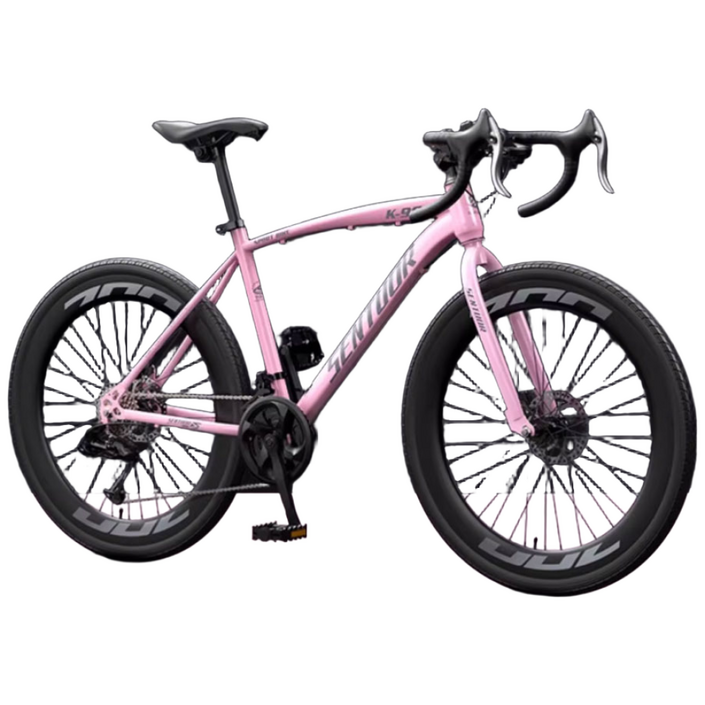 입문용 로드자전거 24인치 26인치 24단 학생 통학 출퇴근용 무료배송, 1개, 168cm, 화이트 파우더