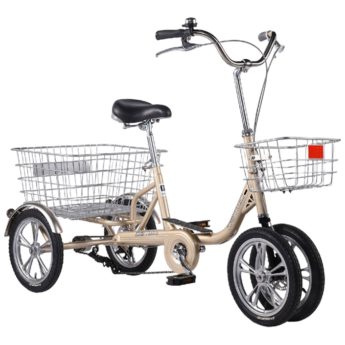 슈퍼코지 튼튼하고 안락한 성인용 사륜 자전거 조립 필요없음, 1세트, 143cm, 아이보리