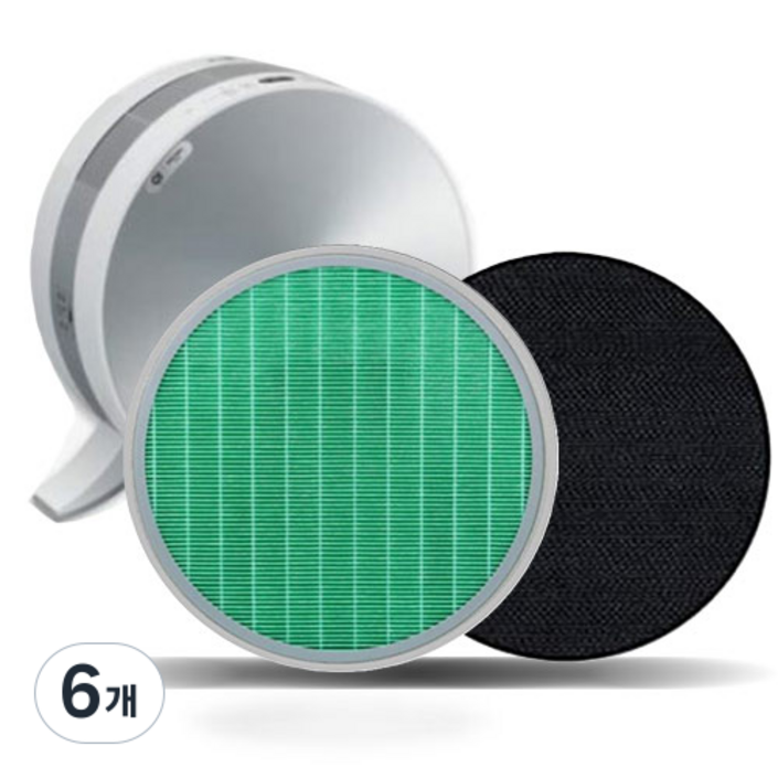 LG 엘지 공기청정기 필터 퓨리케어 AS112VDS 프리미엄, PURICARE 320 헤파탈취세트프리미엄형, 6개