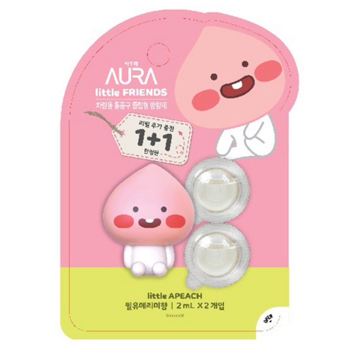 아우라 카카오 차량용 리플어피치 피규어+ 리필 2ml 2개입