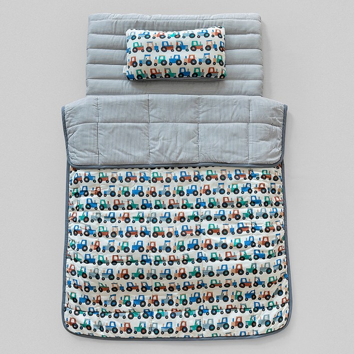 프랑브아즈 유아용 레토 모달 볼륨업 어린이집 낮잠이불세트 분리형, BLUE GRAY