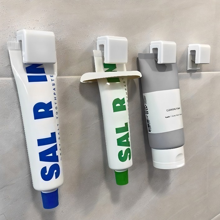 브로픽 무타공 클립형 치약걸이 4p + 치약클립 1p