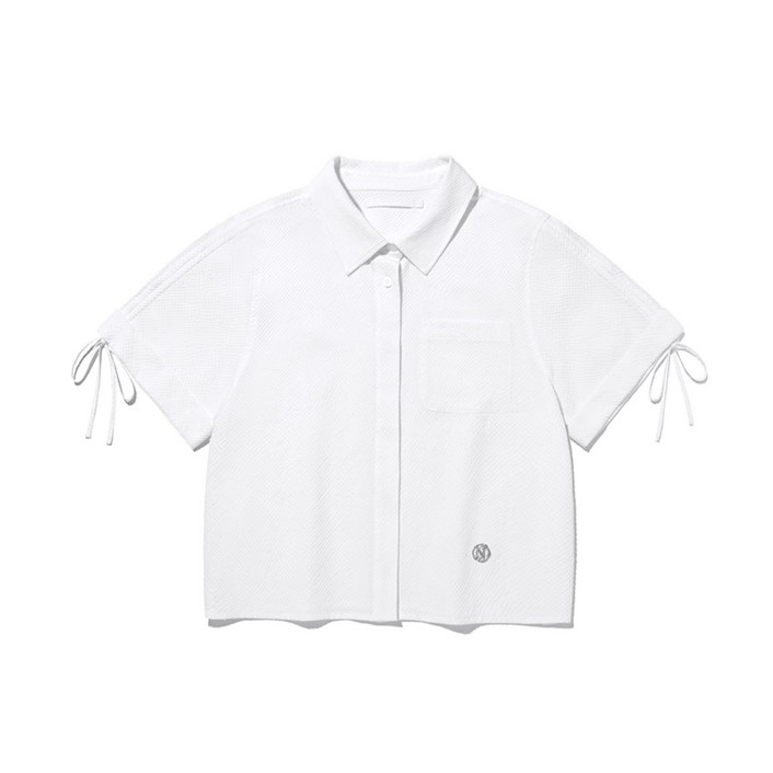 키르시 우먼 컬렉션 크롭 시어서커 숏 셔츠