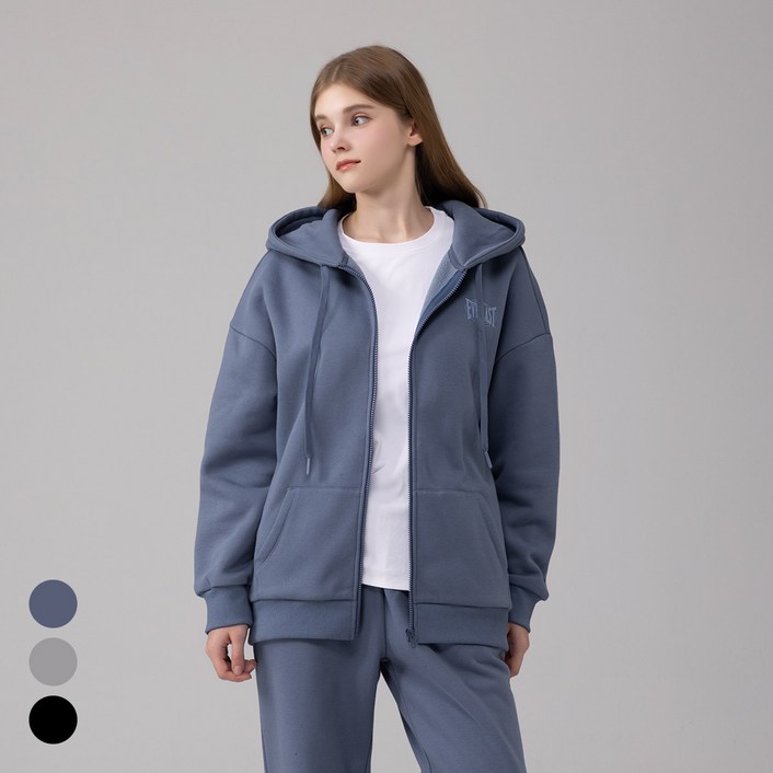 에버라스트 여성 기모 후드집업 스웨트 자켓