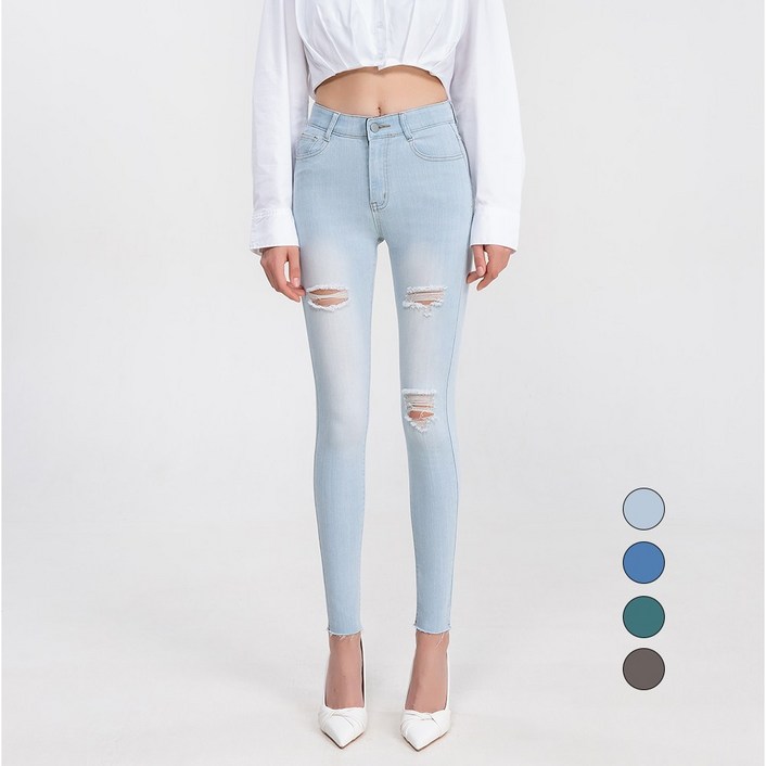 여성 스판좋은 숏 기본 롱 인밴드 스키니진