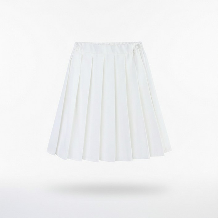 UPPERCUT 여아 솔리드 컬러 미디 스커트 주니어 밴딩치마 플리츠 스커트 초등학생 테니스치마 스쿨룩 랩스커트 주름치마