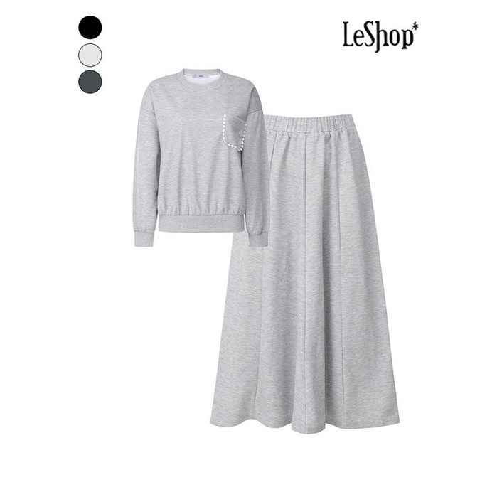 AK플라자 르샵 레이스 포켓 맨투맨 티 앤 스커트 셋업 BP9ST006A