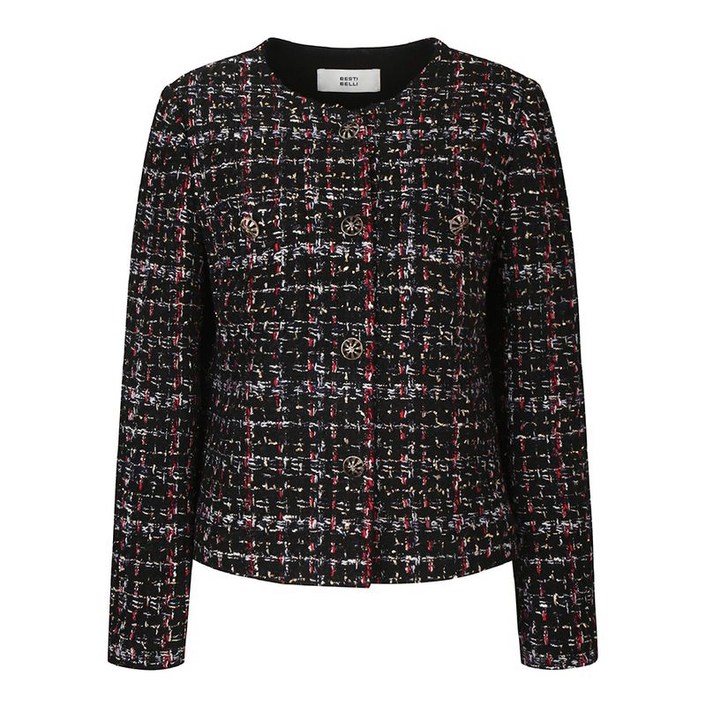 베스띠벨리 글리터 노카라 트위드 자켓 BJJAX2123