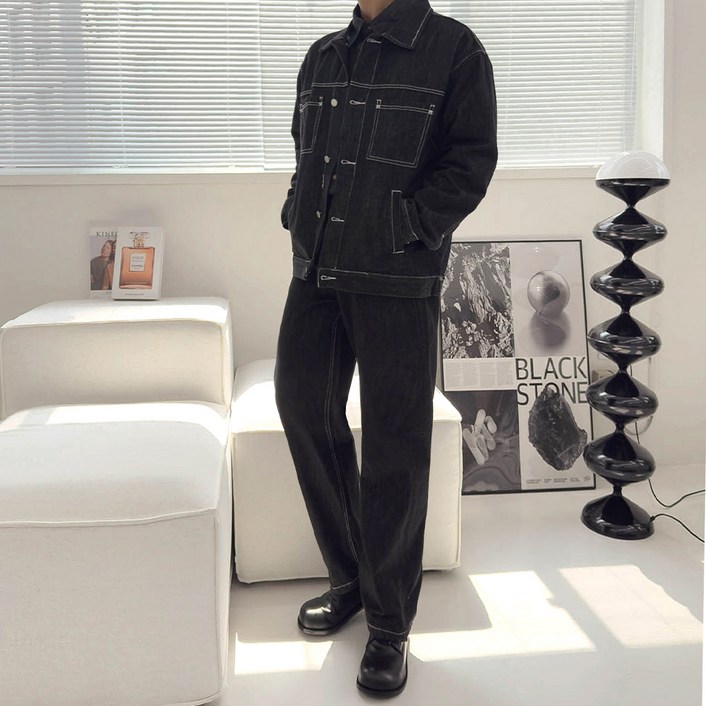 기장선택 생지 레귤러 데님 셋업 데님팬츠자켓 SCC5619PT