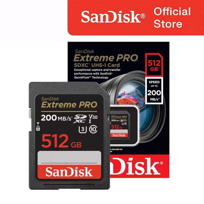 샌디스크 정품 SD 메모리카드 Extreme Pro 익스트림 프로 SDXC 평생보증 Lifetime Limited, 1개, 512GB 샌디스크 정품 SD 메모리카드 Extreme Pro 익스트림 프로 SDXC 평생보증 Lifetime Limited, 1개, 512GB