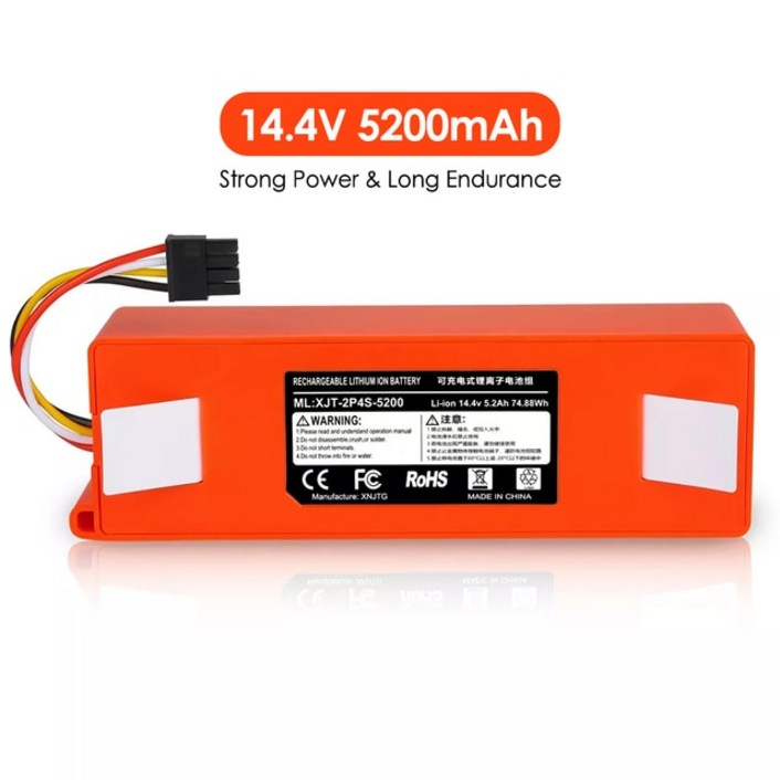 휴대용 보조배터리 초고속 BRR-2P4S-5200S 14.4V 6500mAh 로봇 청소기 교체 배터리 샤오미 Roborock S55 S60 S65 S50 S51 S5 MAX S6