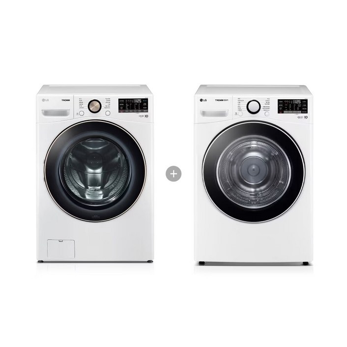 LG전자 트롬 드럼세탁기 F21WDLP +건조기 RH19WTWN 21kg+19kg 방문설치