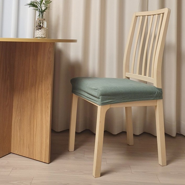 고탄력 식탁 사각 의자 천갈이 사무실 학원 커피숍 카페 의자 리폼 커버 4p, 그린