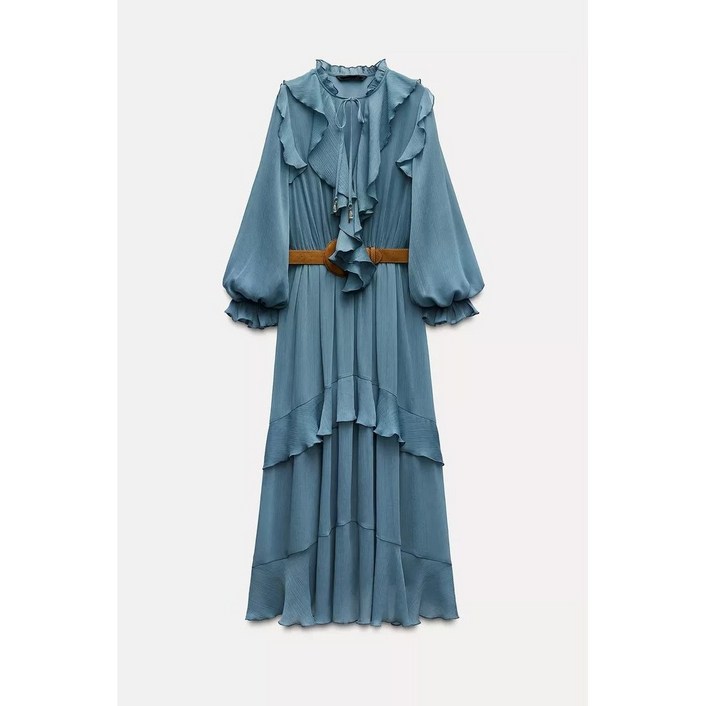 자라  신상 쉬폰 에스닉 롱 원피스 ZARA