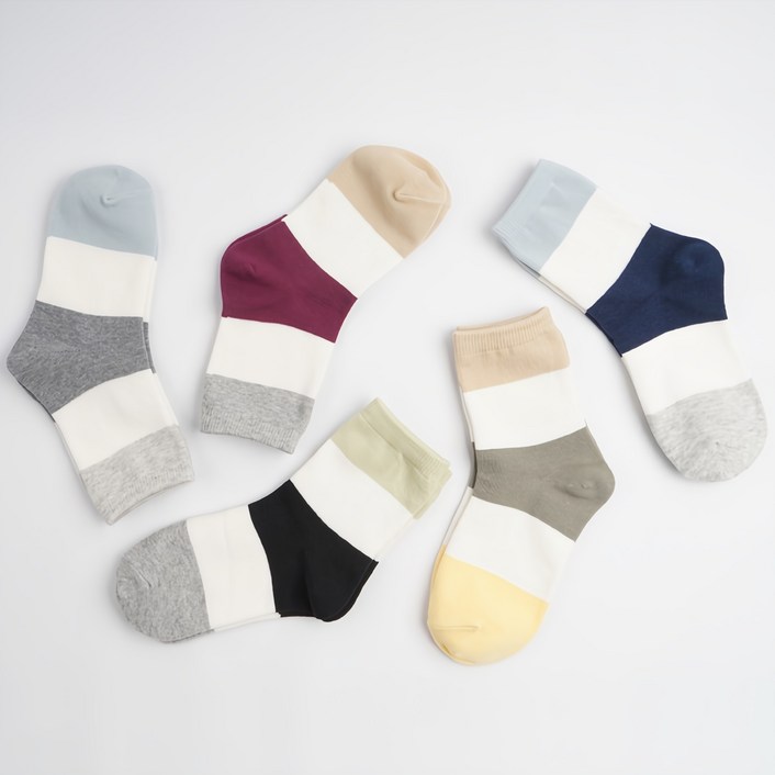 비바세븐 아동용 주니어 블록 양말 5종 세트