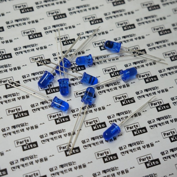 파츠키츠 5파이 블루 LED, 5mm, 파랑, 청색, 아두이노, DIY, Blue, 원형, 램프